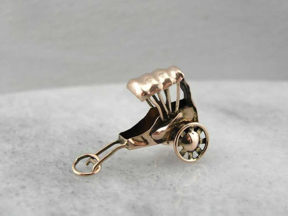 Rickshaw Rose: Gold Buggy Charm or Pendant - image 4