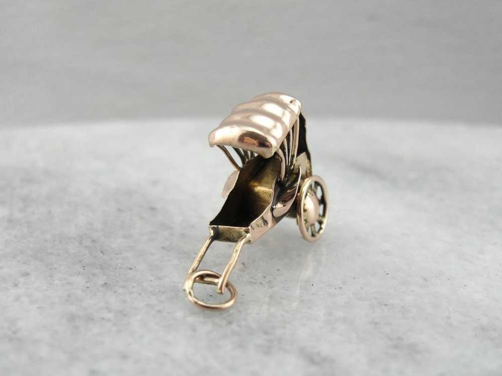 Rickshaw Rose: Gold Buggy Charm or Pendant - image 5