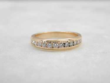 Bright Diamonds and Yellow Gold Wedding Band - image 1