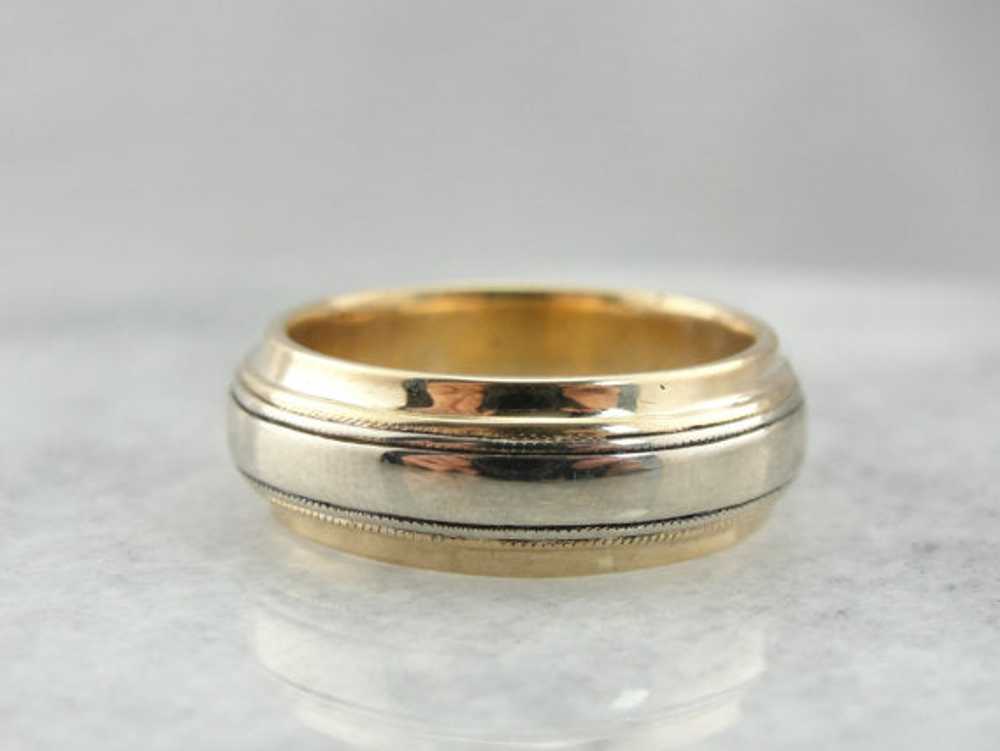 Yellow and White Gold Wedding Band - image 1