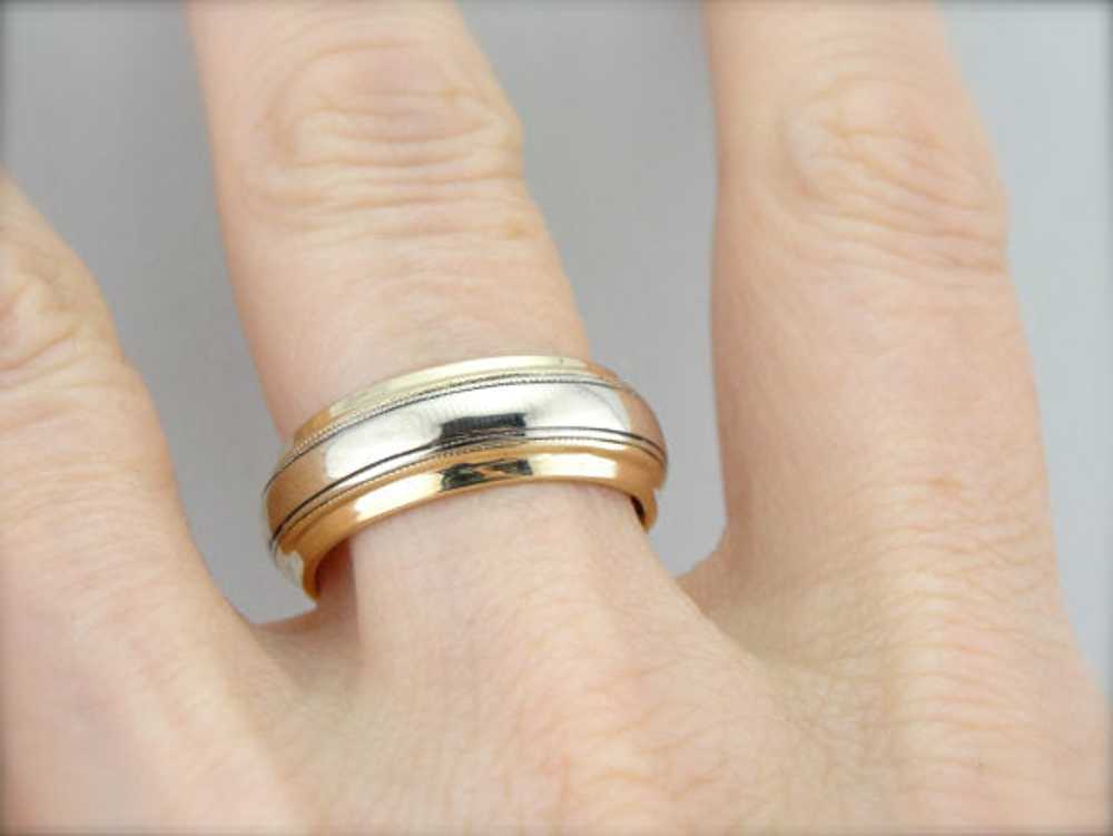 Yellow and White Gold Wedding Band - image 4