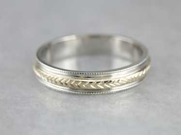 Men's Vintage Two Tone Gold Band - image 1