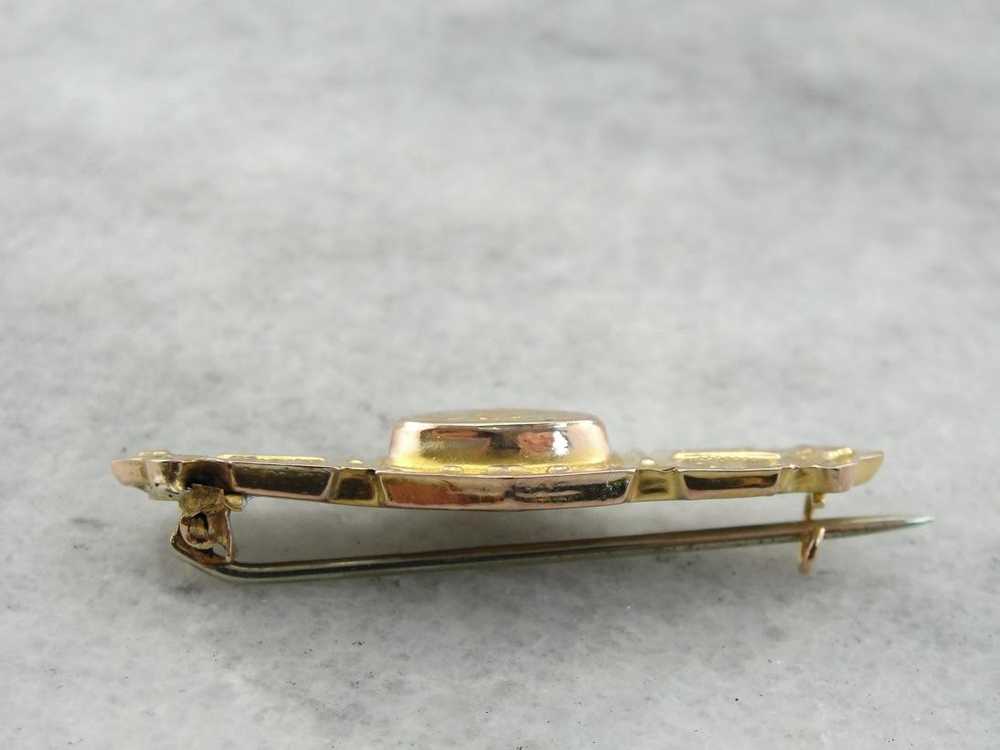 Floral Motif Center Antique Victorian Bar Pin Bro… - image 3