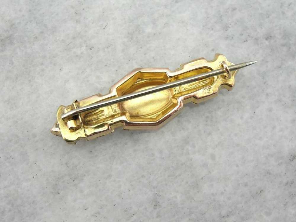 Floral Motif Center Antique Victorian Bar Pin Bro… - image 5