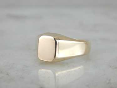 Unisex Signet Ring in Polished Yellow Gold - image 1