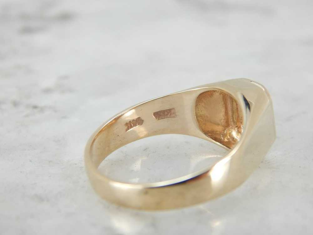 Unisex Signet Ring in Polished Yellow Gold - image 3