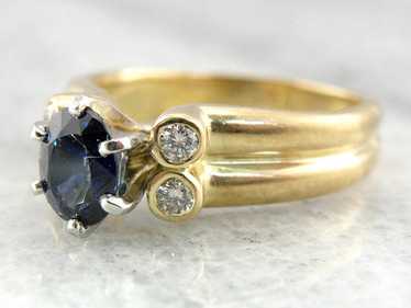 Fine Sapphire Diamond Engagement Ring