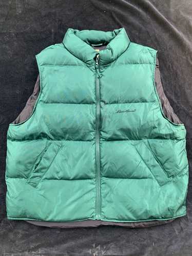 Eddie Bauer dark green goose down quilted vest-XL - image 1