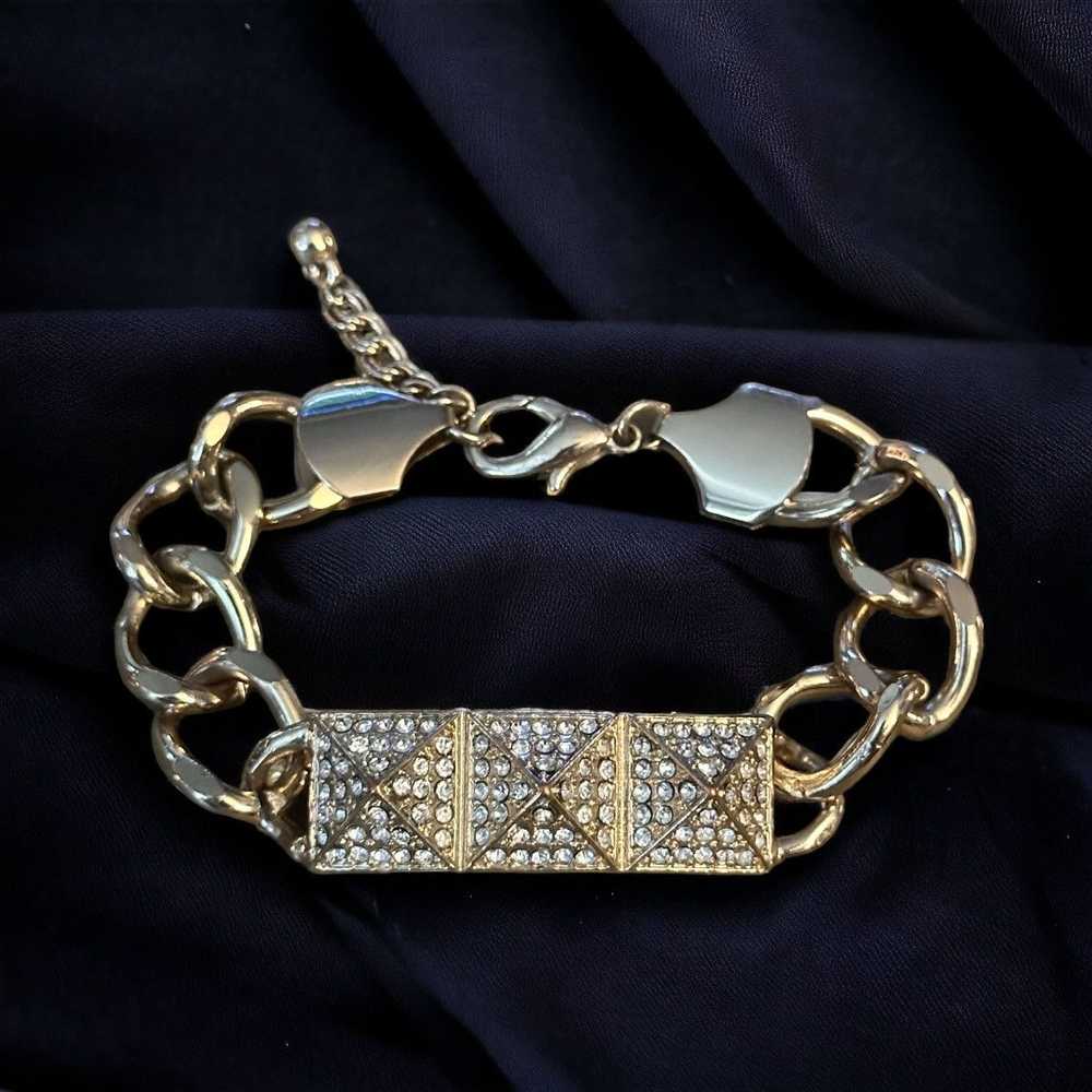 Other Paved rhinestone pyramid chain bracelet - image 1