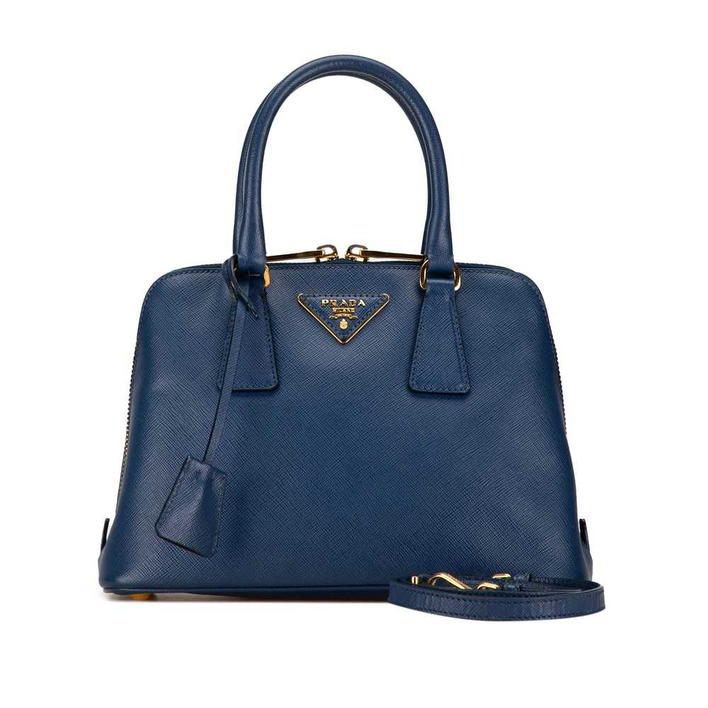 Blue Prada Small Saffiano Lux Promenade Satchel - image 11