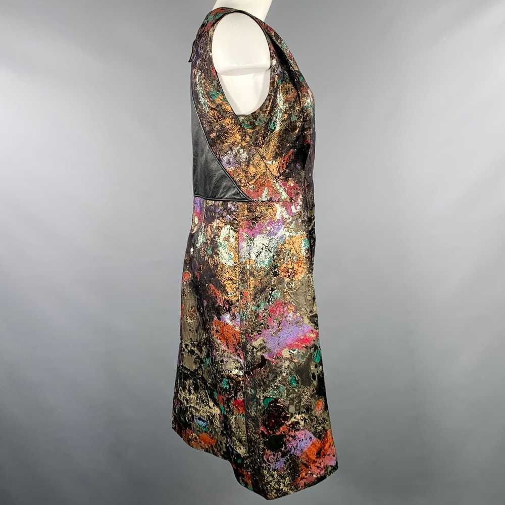 J.Mendel Black Multi Color Silk Blend Marbled Lam… - image 2