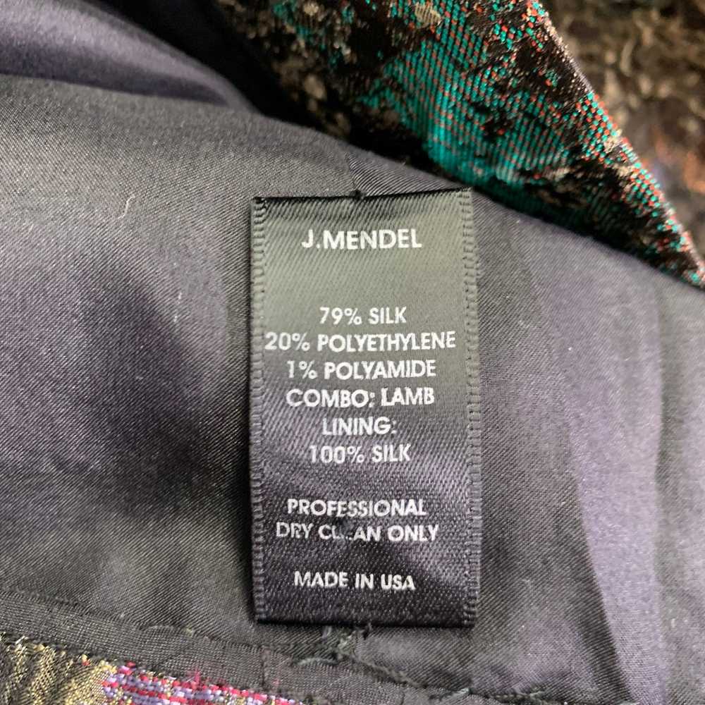 J.Mendel Black Multi Color Silk Blend Marbled Lam… - image 5