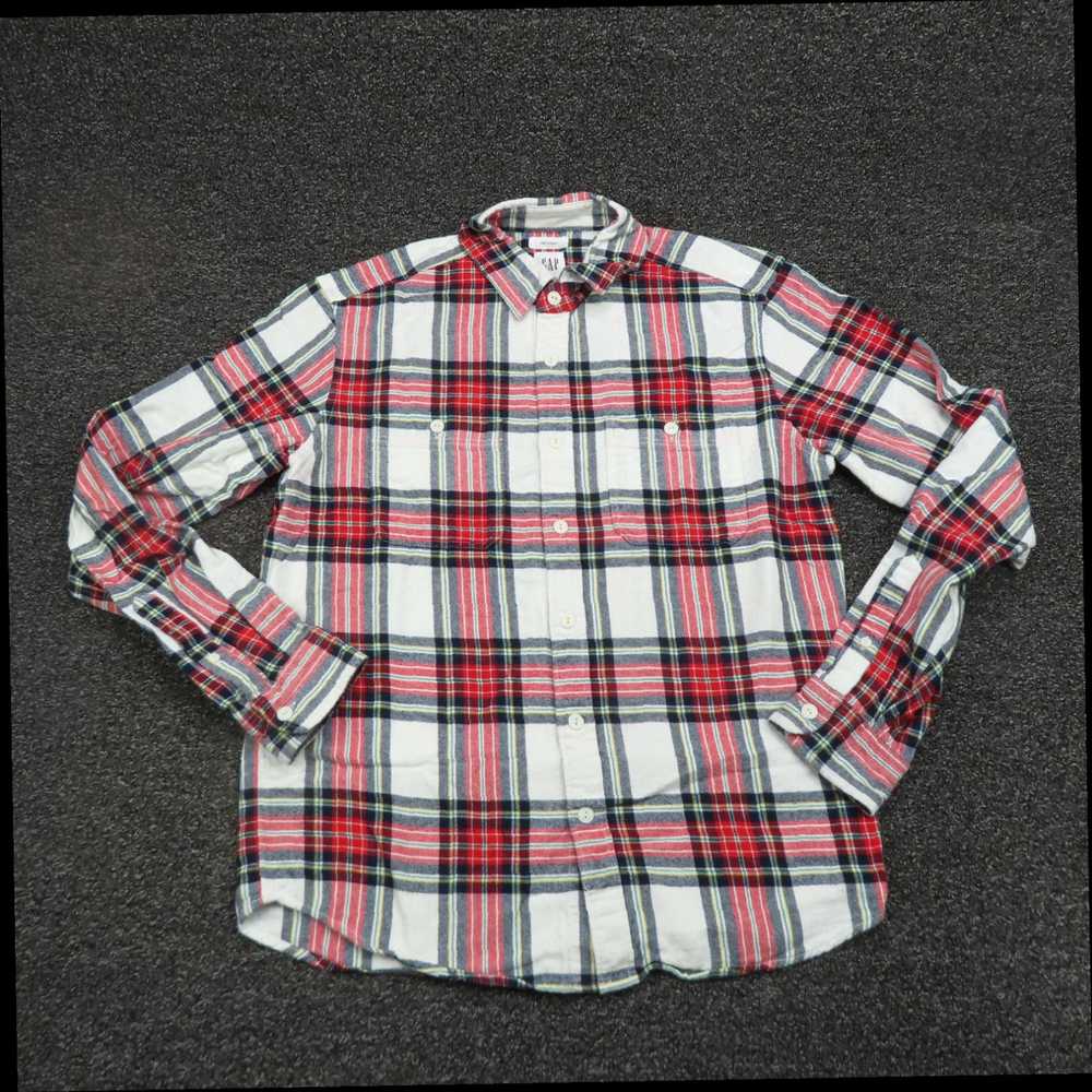 Gap Authentic Red Black and White Plaid Pattern S… - image 1