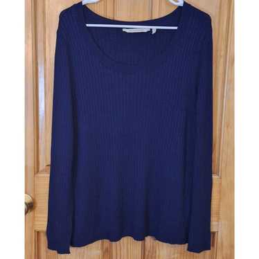 Other Soft Surroundings Sweater Women XL Navy Ribb