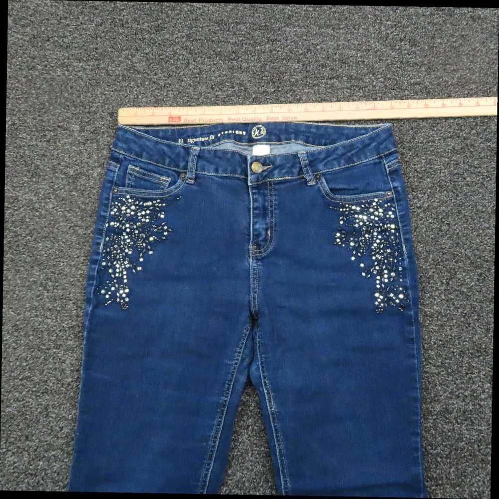 Vintage Blue Studded Denim Straight Cut Casual La… - image 2