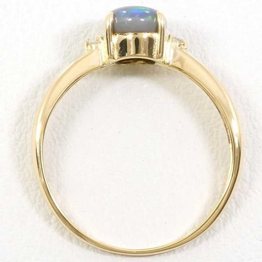 Other Other K18 Yellow Gold Ring with Black Opal … - image 3