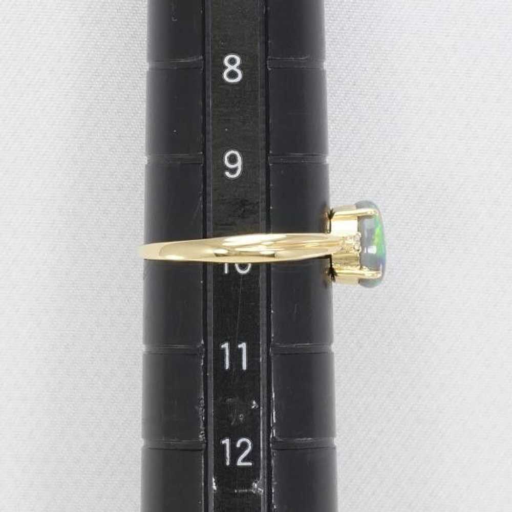 Other Other K18 Yellow Gold Ring with Black Opal … - image 6