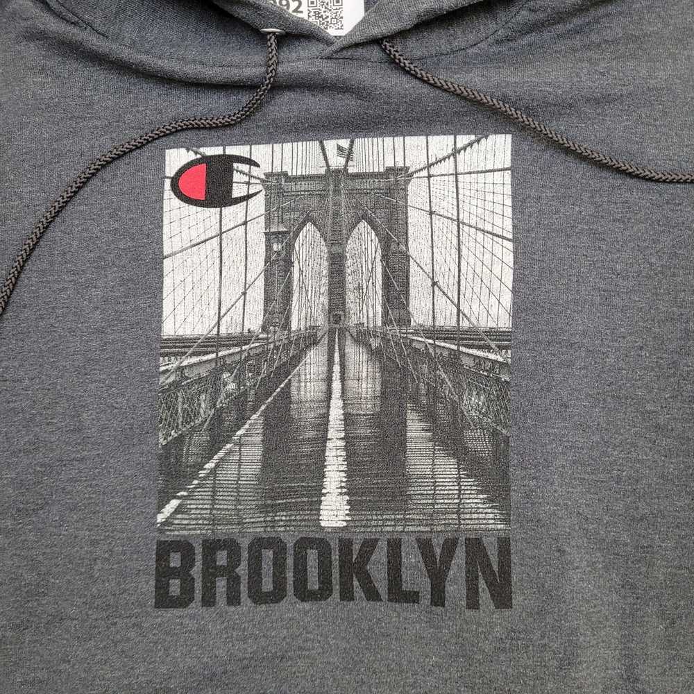 Champion Brooklyn New-York Hoodie Large 22x25 Gray - image 11