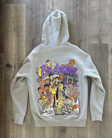 NBA Vintage Style LA Lakers Legends Cartoon Hoodie - image 1