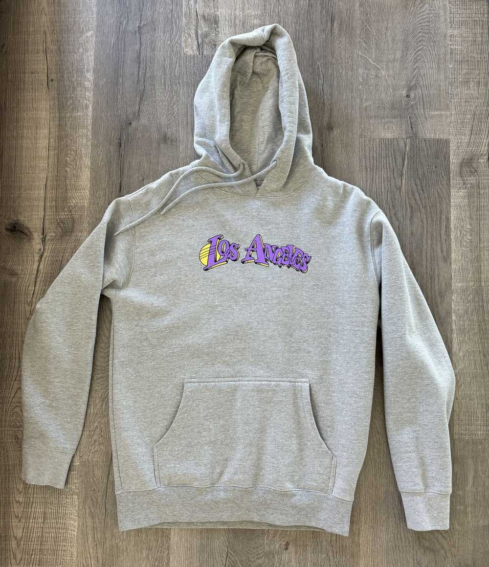 NBA Vintage Style LA Lakers Legends Cartoon Hoodie - image 3