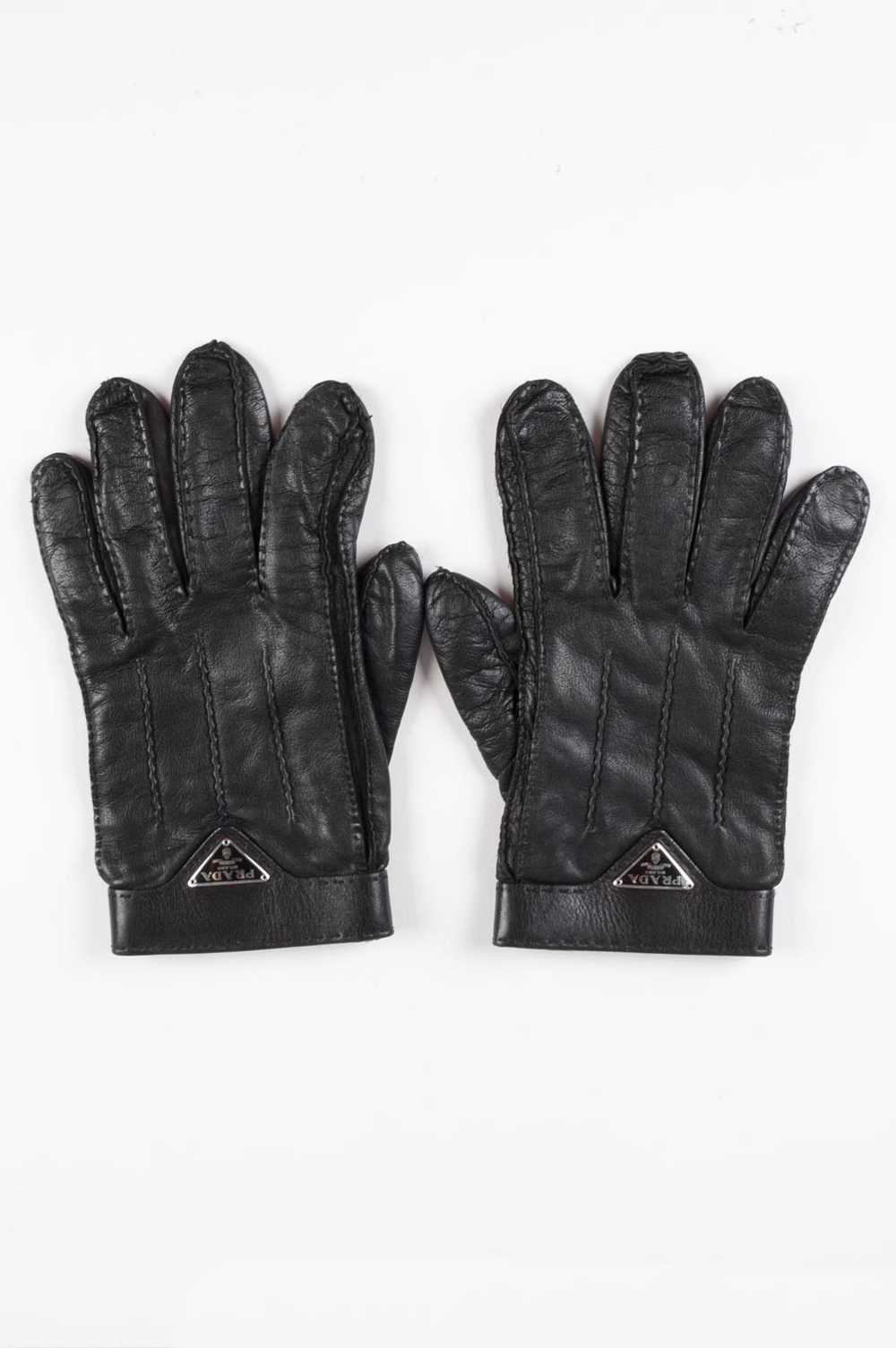 Prada Prada Logo Men Leather Gloves Size 8 ½ (Med… - image 2