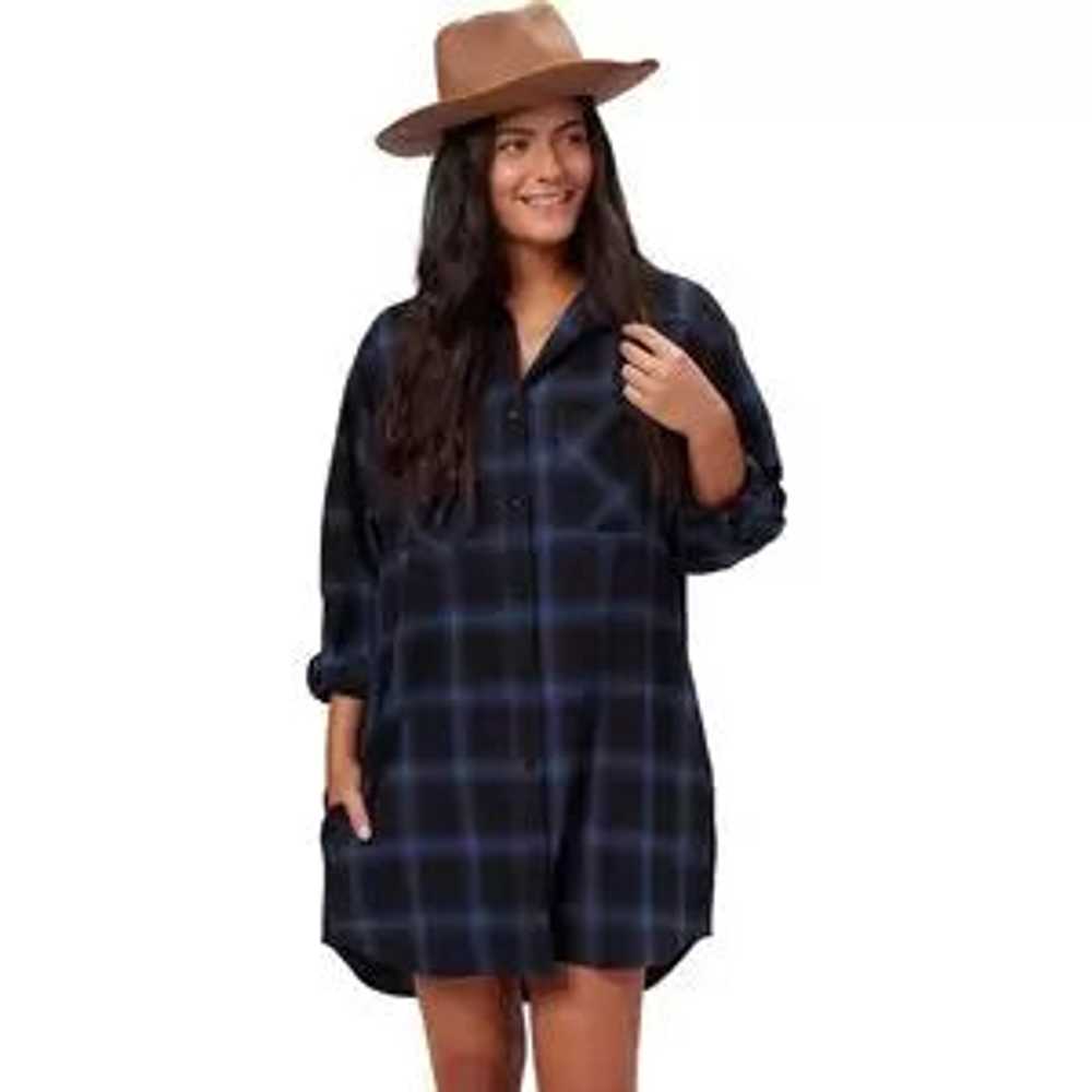 Basin and Range Plaid Flannel Shirt Dress - image 1