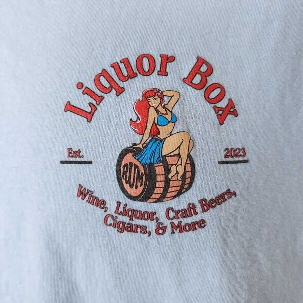 Gildan Liquor Box T Shirt Mens Size Large Blue La… - image 3