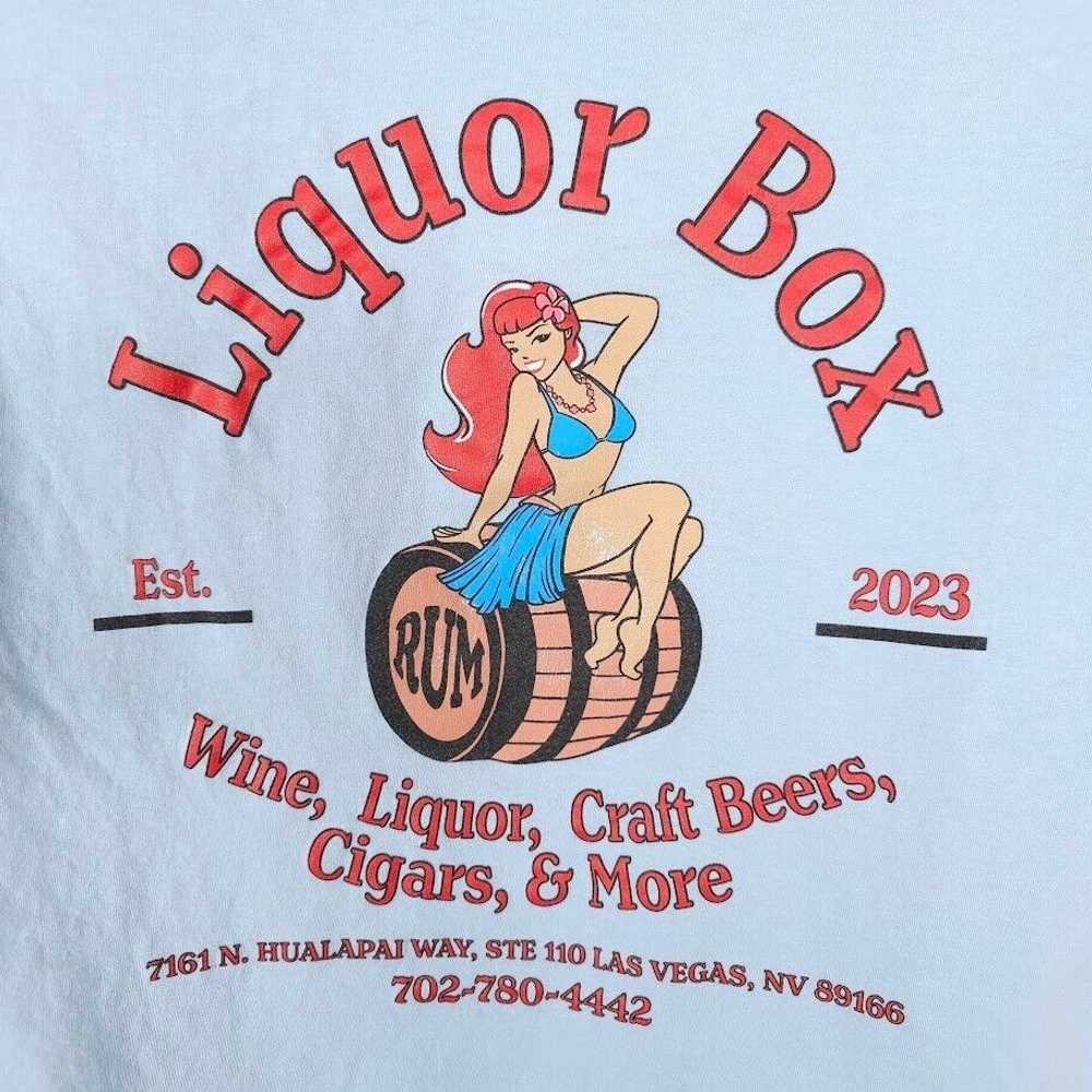 Gildan Liquor Box T Shirt Mens Size Large Blue La… - image 4