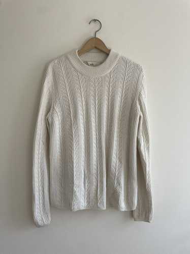 Sefr Sefr Cable Knit Sweater Mockneck White Wool B