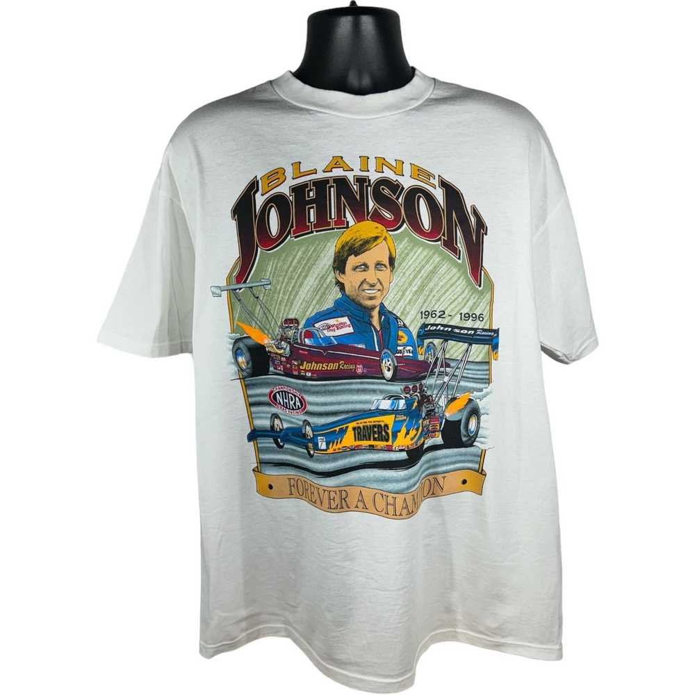 Jerzees Vintage Blaine Johnson NHRA Drag Racing T… - image 1