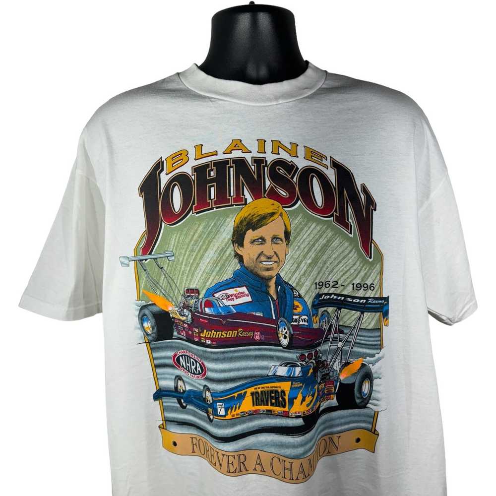 Jerzees Vintage Blaine Johnson NHRA Drag Racing T… - image 2