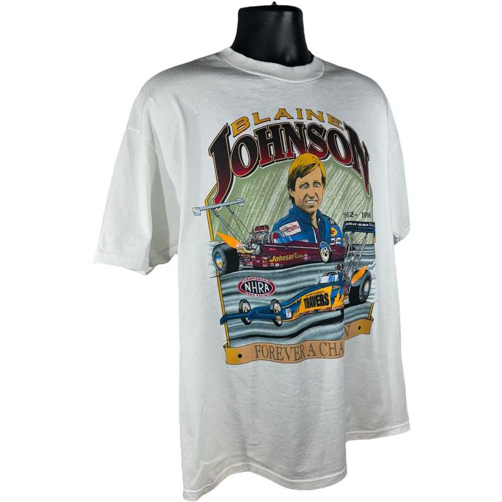 Jerzees Vintage Blaine Johnson NHRA Drag Racing T… - image 3