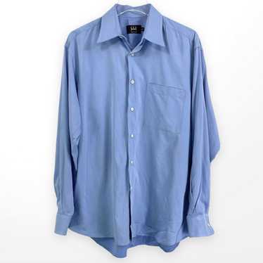 Ike Behar IKE BEHAR Blue Woven Long Sleeve Button… - image 1