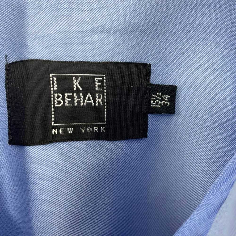 Ike Behar IKE BEHAR Blue Woven Long Sleeve Button… - image 3