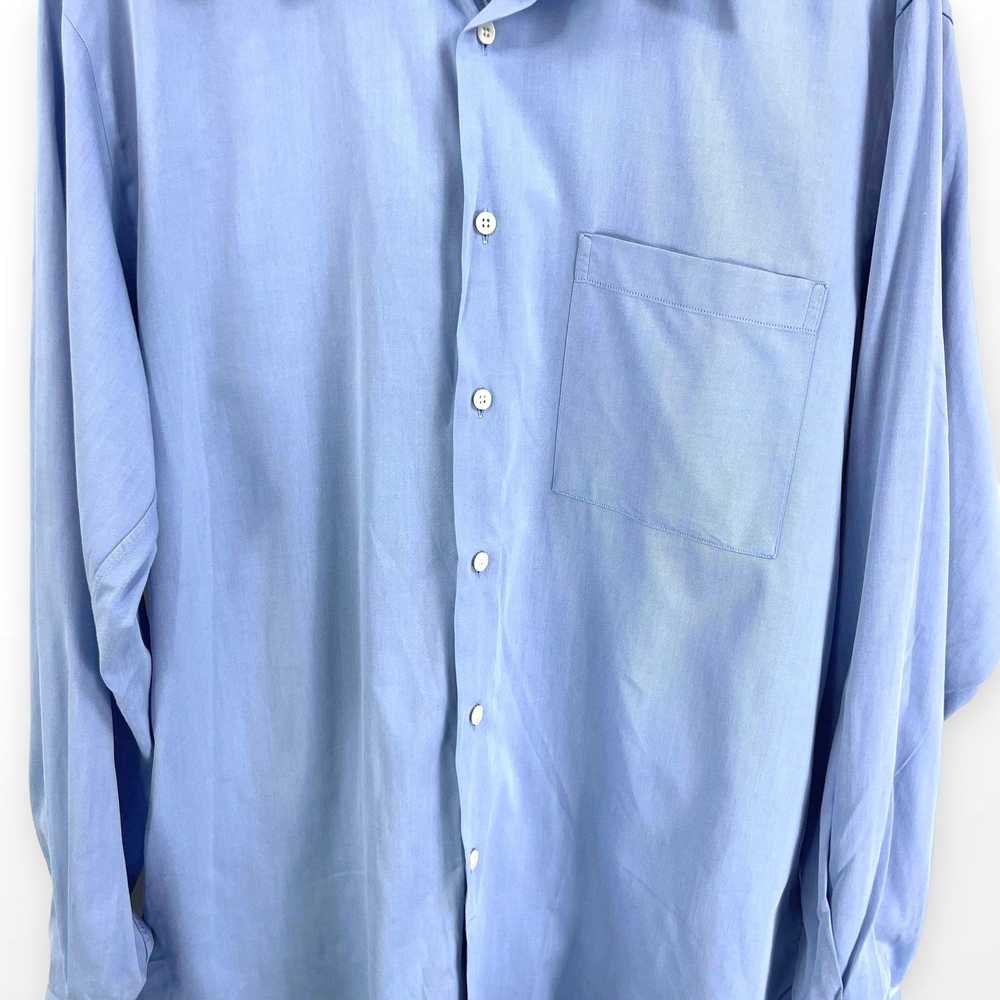 Ike Behar IKE BEHAR Blue Woven Long Sleeve Button… - image 4