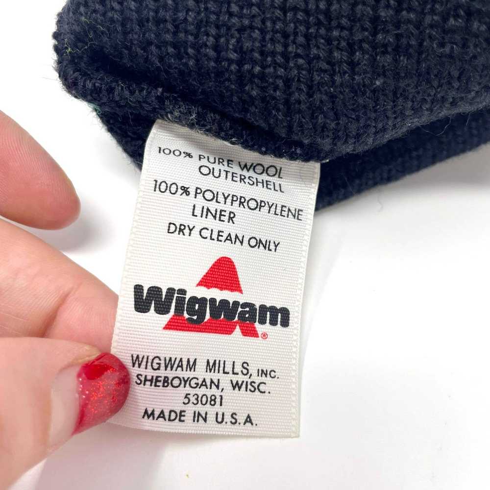 Vintage 00s WIGWAM Vintage Black Wool Knit Lined … - image 3