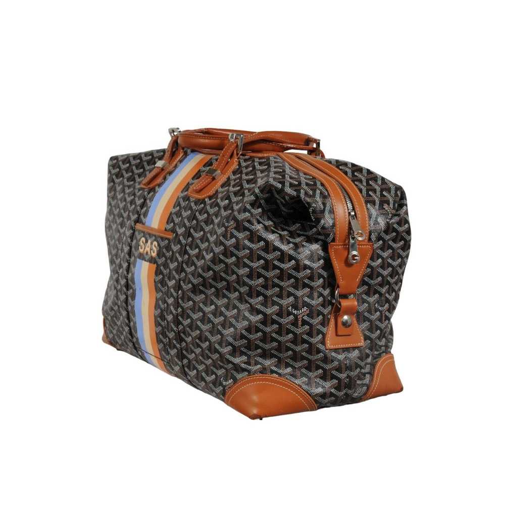 Goyard Boeing 45 Black Brown Leather Duffle Trave… - image 11