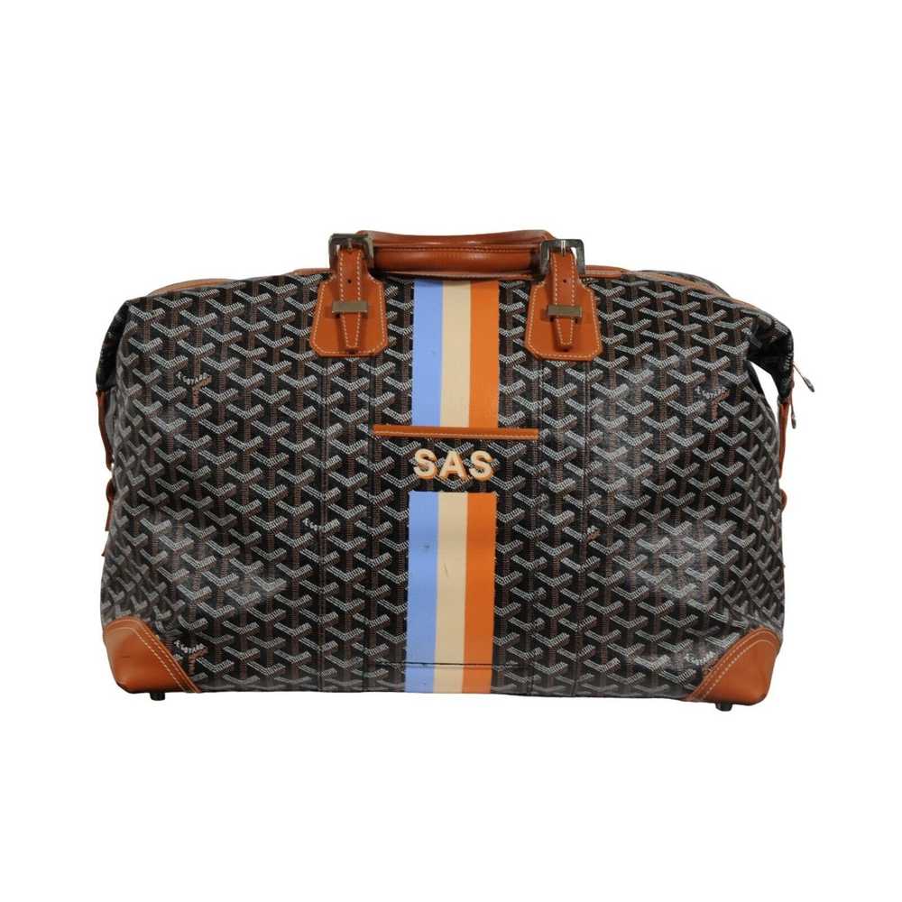 Goyard Boeing 45 Black Brown Leather Duffle Trave… - image 2