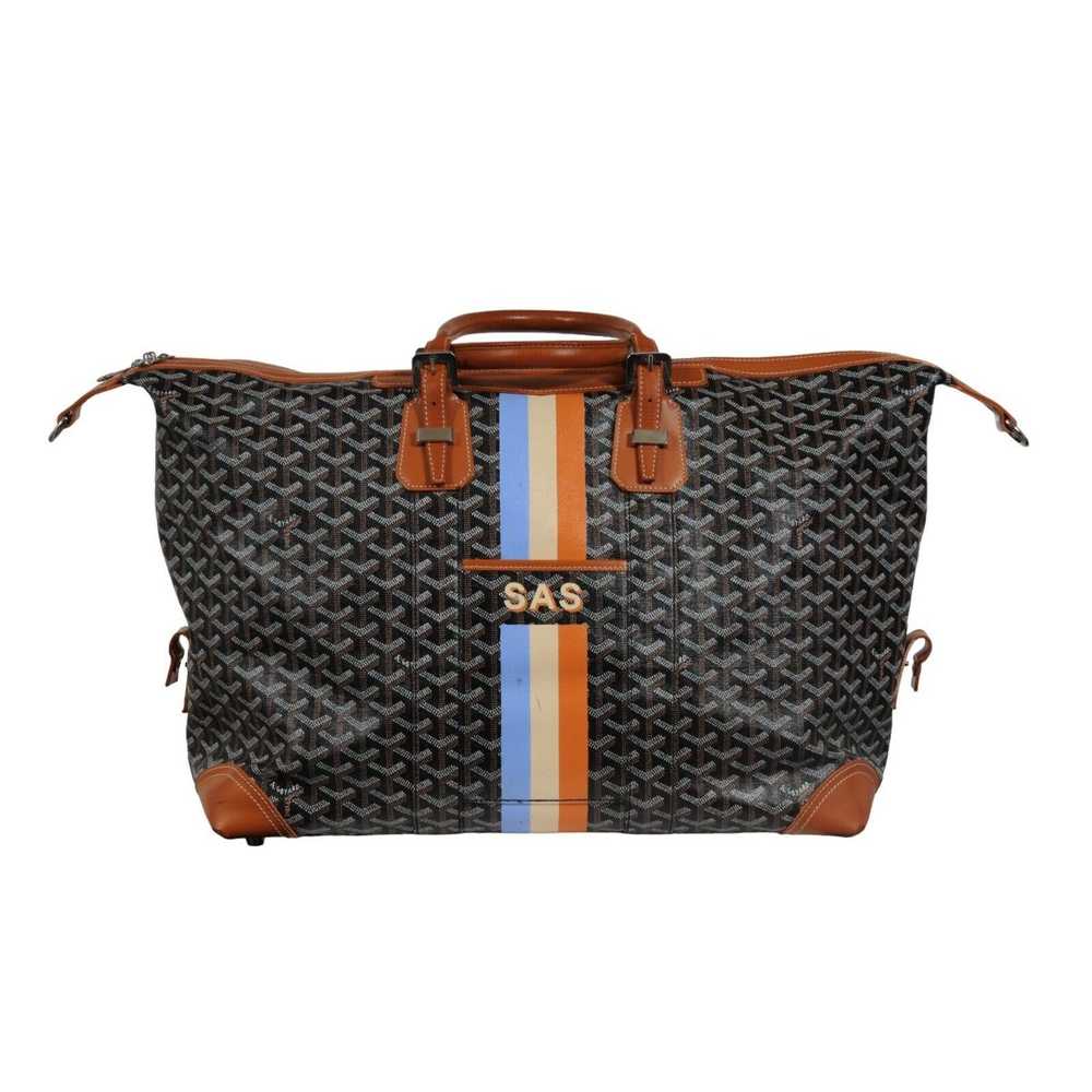 Goyard Boeing 45 Black Brown Leather Duffle Trave… - image 3