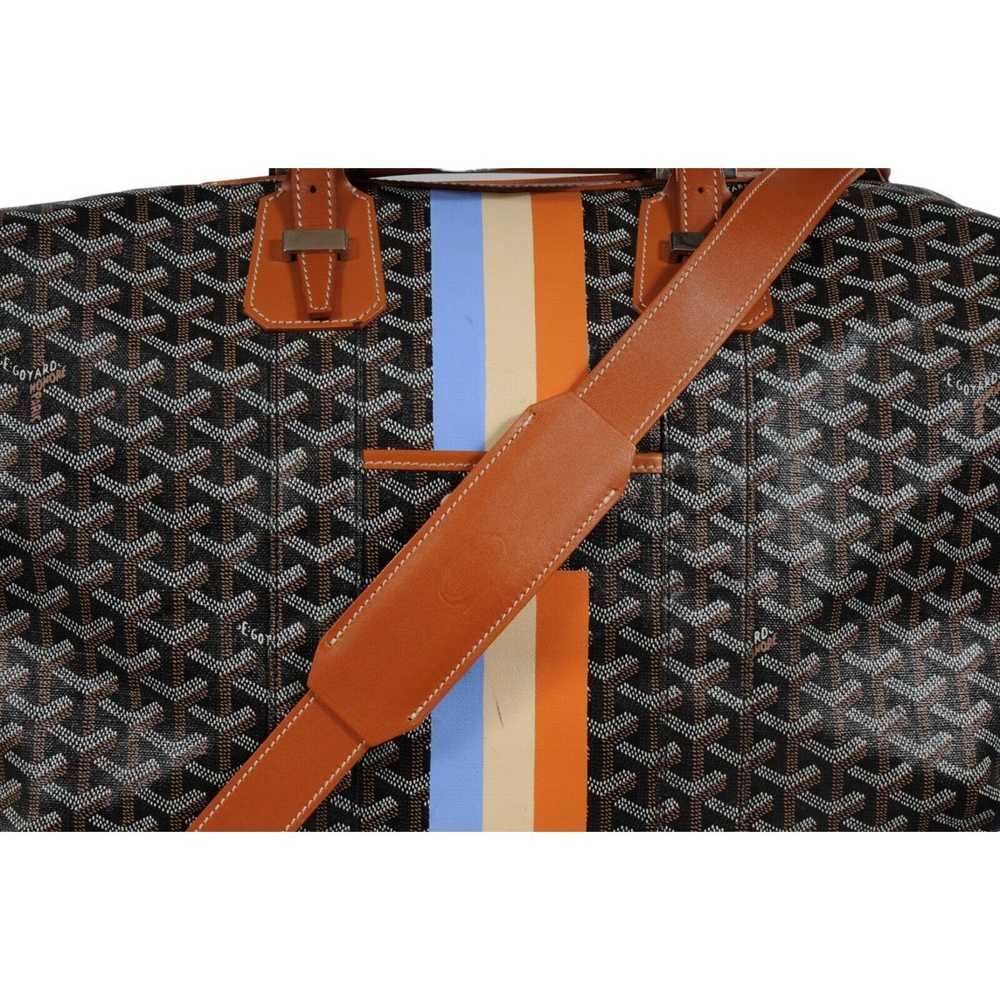 Goyard Boeing 45 Black Brown Leather Duffle Trave… - image 4