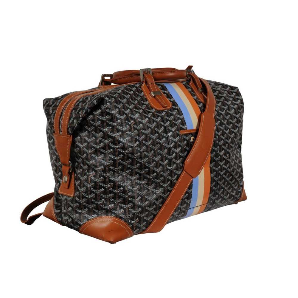 Goyard Boeing 45 Black Brown Leather Duffle Trave… - image 5