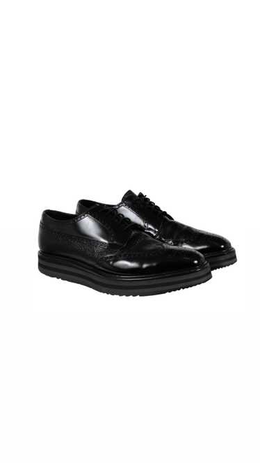 Prada Oxford Wingtip Platform Derby Black - 02151