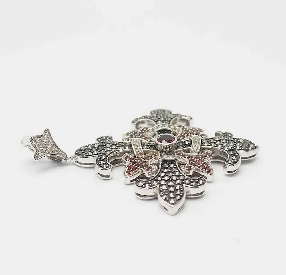 Studded crystals marcasite sterling silver Maltes… - image 2