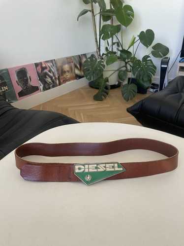 Diesel Diesel Logo Belt Brown Leather Vintage Y2k 