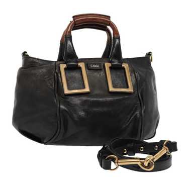 Chloe Chloe Etel Hand Bag Leather 2way Black Auth… - image 1