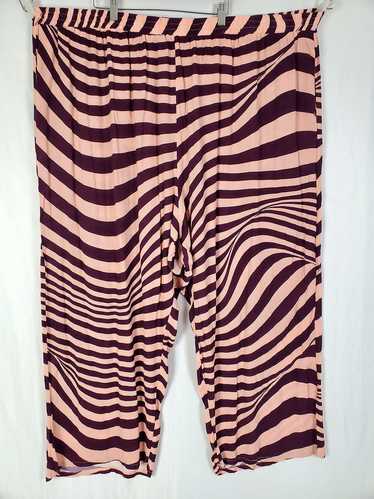 Wray Size 28W (5X) Blush Pink & Burgundy Bold Stri