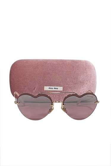 Miu Miu - Pink Reflective Frameless Heart Shape Su