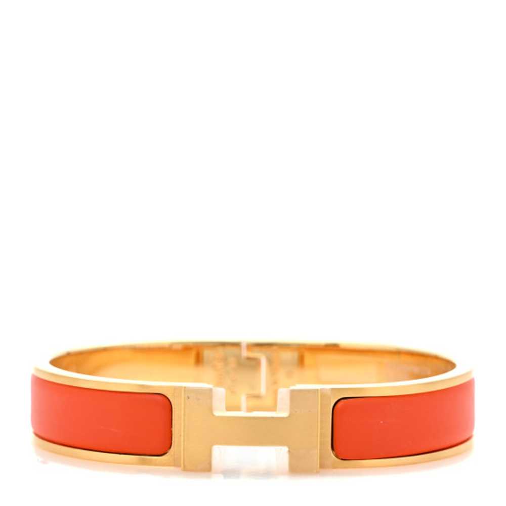 HERMES Matte Enamel Narrow Clic Clac HH Bracelet … - image 1