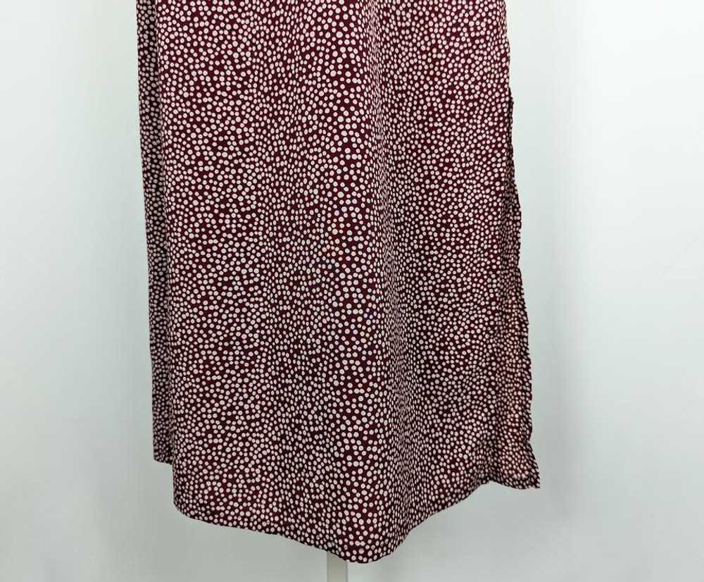 ESPRIT 90s Y2K Burgundy Polka Dot Halter Dress (9… - image 4