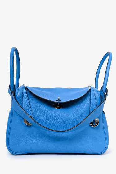 Hermès 2017 Zanzibar Blue Clemence Leather Lindy 2